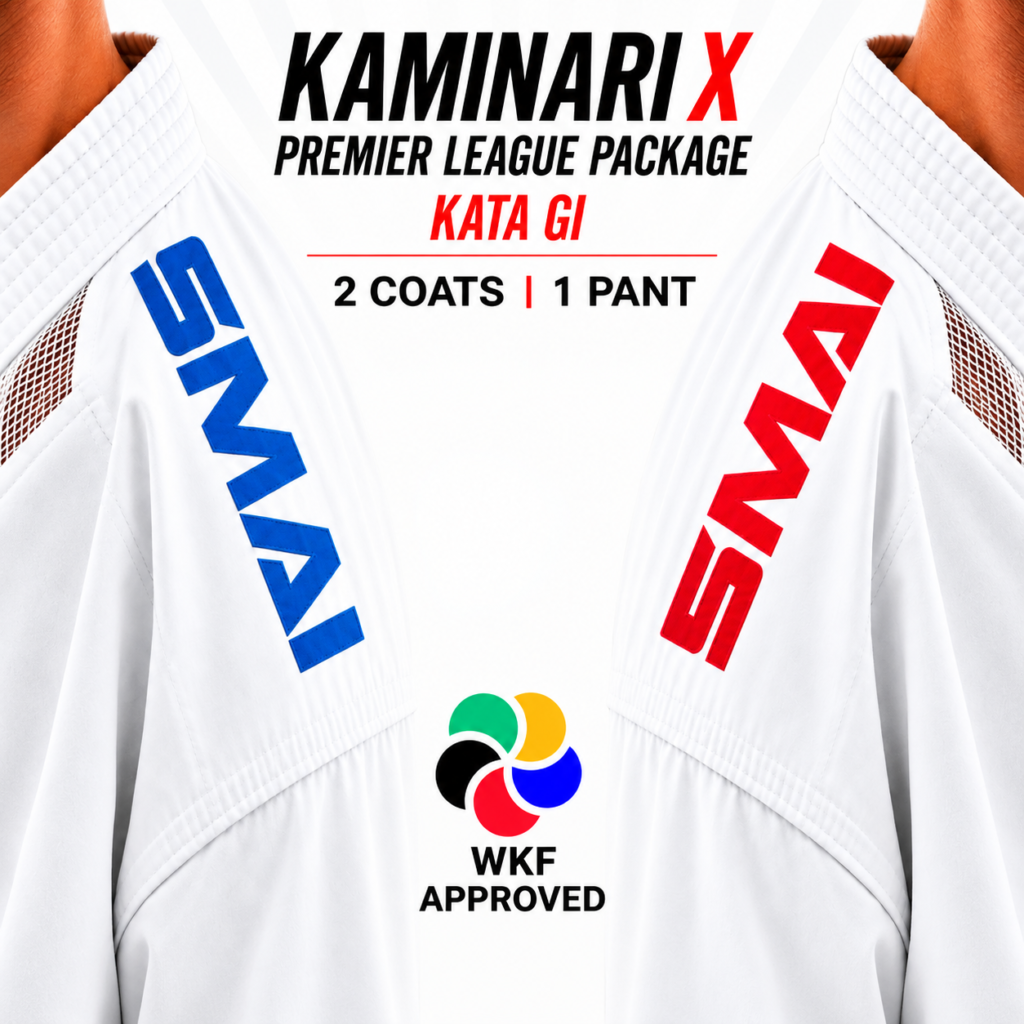 Kaminari X Premier League Package (Two coats, One pants) - Kata Gi - WKF Approved