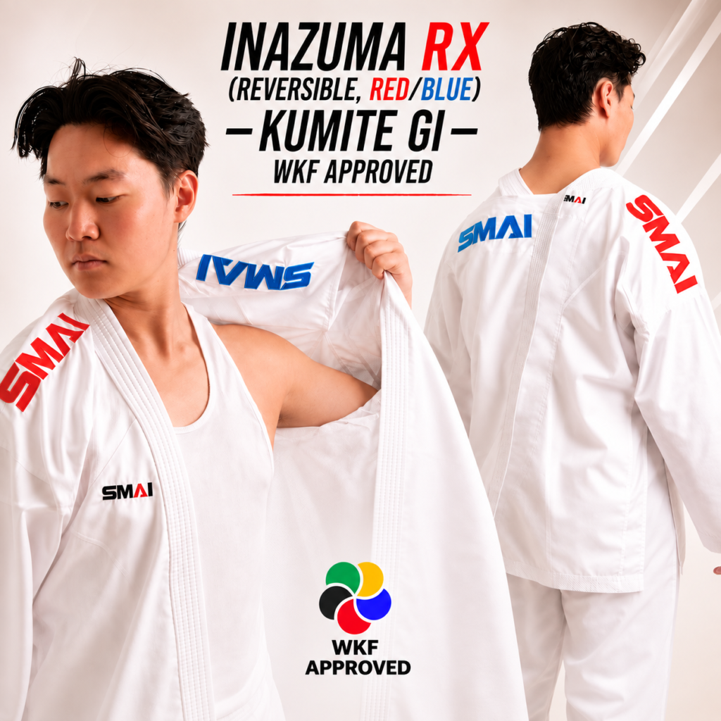Inazuma RX (Reversible, Red/Blue) - Kumite Gi - WKF Approved