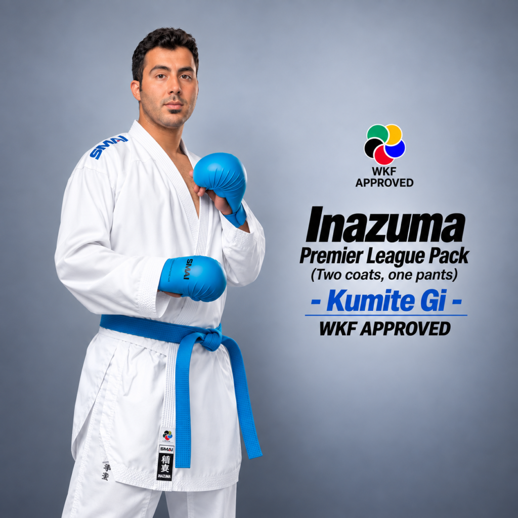 Inazuma Premier League Pack (Two coats, one pants) - Kumite Gi - WKF Approved